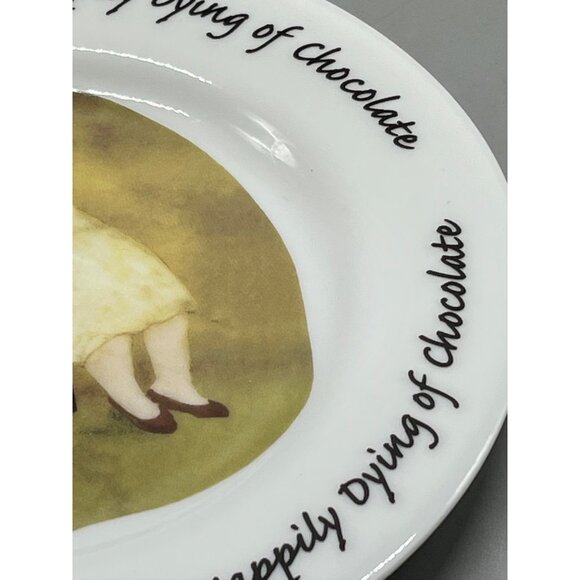 Erika Oner original artwork 2000 dessert plate Happily Dying of Chocolate READ - Picture 4 of 7